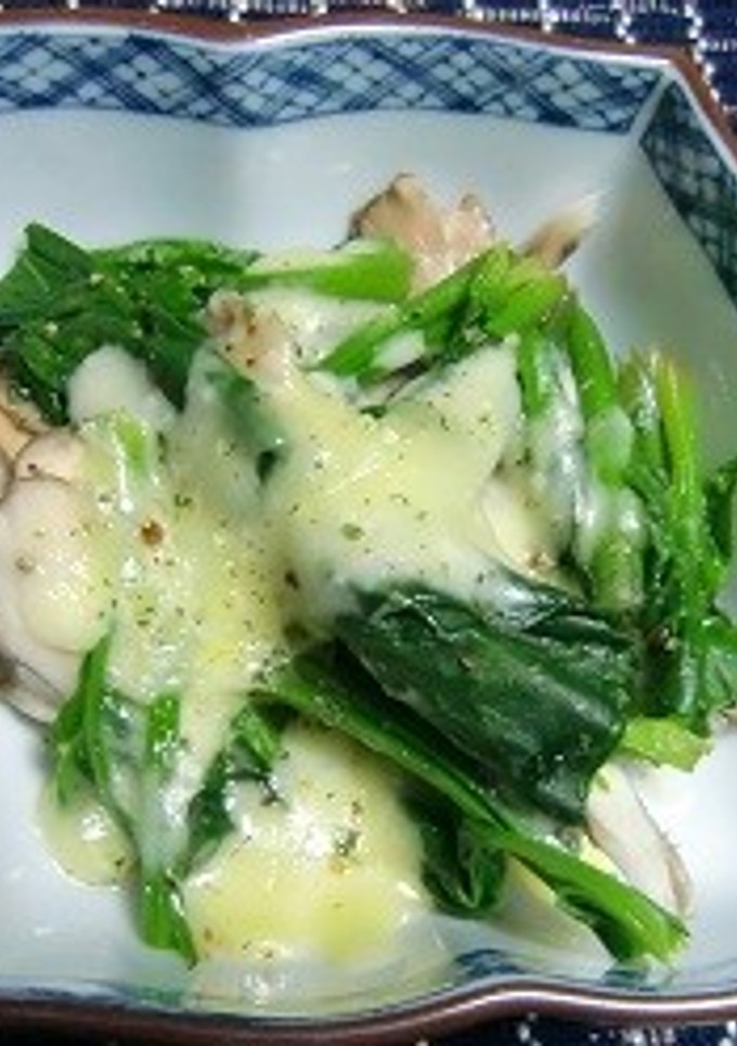 マイタケとほうれん草の、レンジクッキング-レシピのメイン写真