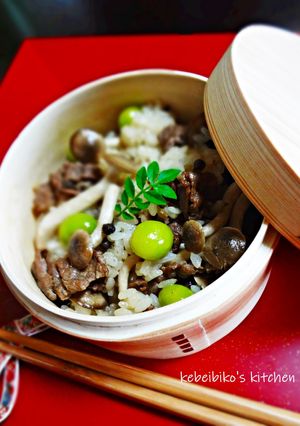 牛肉しぐれ煮de秋の味覚の炊き込みご飯-レシピのメイン写真