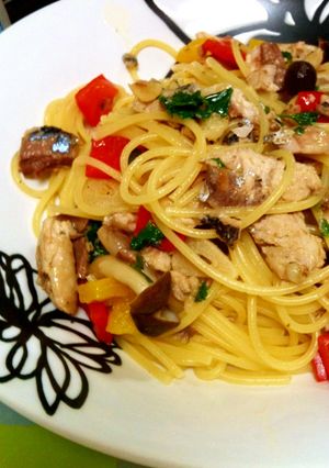 さんまの彩りパスタ-レシピのメイン写真