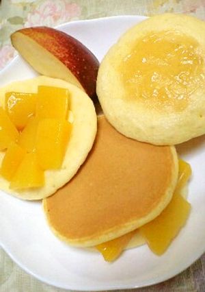 国分フルーツ缶マンゴーハニーホットケーキ-レシピのメイン写真