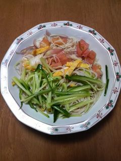 ミョウガたっぷりカラフルさっぱり素麺-レシピのメイン写真