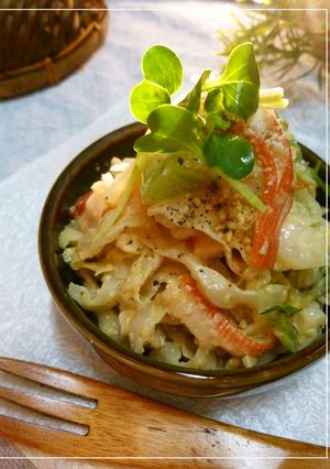カニカマとキャベツのソース風味胡麻和え-レシピのメイン写真