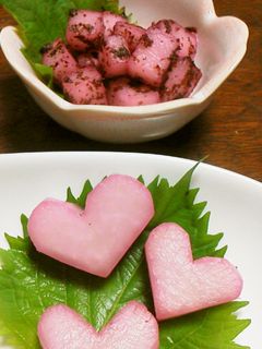 ♡ハート♡のお漬け物風♡ゆかり味-レシピのメイン写真