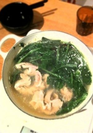 早くて旨い！ほうれん草＆豚しゃぶ鍋-レシピのメイン写真