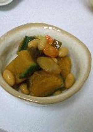 カボチャの煮物お豆さん和え-レシピのメイン写真