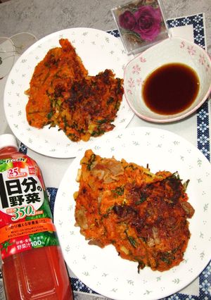 野菜ジュースでチヂミ♪-レシピのメイン写真