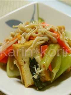 ちんげん菜と厚揚げの炒め物-レシピのメイン写真