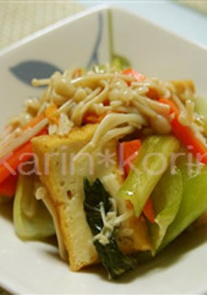 ちんげん菜と厚揚げの炒め物-レシピのメイン写真