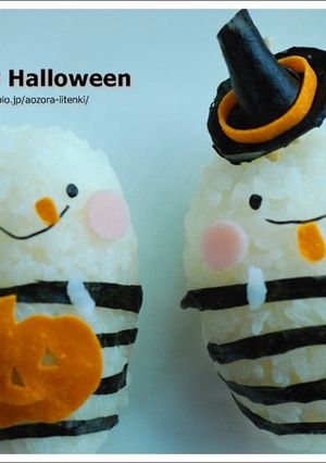 ハロウィン☆おばけおにぎり（キャラ弁）-レシピのメイン写真