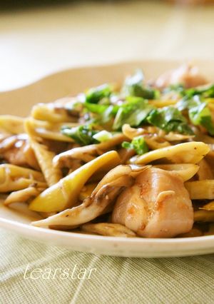 塩麹鶏と舞茸・四方竹(姫竹等)の塩炒め-レシピのメイン写真