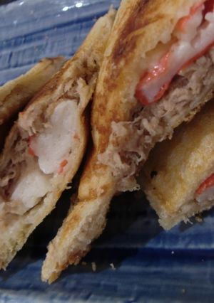 ホットサンドイッチ△ツナとカニカマ-レシピのメイン写真