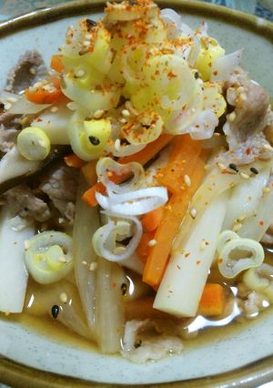 我が家の冬の味　根菜たっぷり　かけうどん-レシピのメイン写真