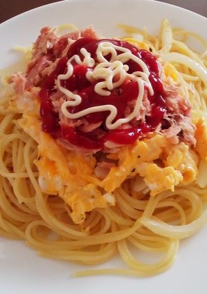 ツナと卵のっけパスタ。-レシピのメイン写真