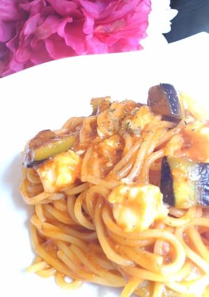 1分で！なすとチーズのボロネーゼ風パスタ-レシピのメイン写真