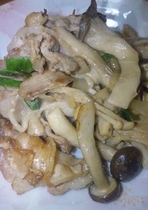 豚バラとキノコのマヨしょう油炒め-レシピのメイン写真
