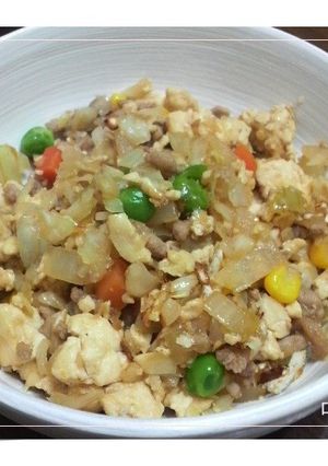 給食レシピ＊豆腐のカレー炒め-レシピのメイン写真