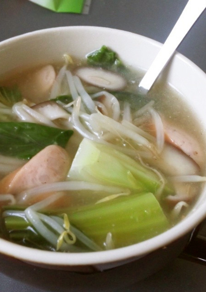 簡単☆青梗菜ともやしの中華スープ♪-レシピのメイン写真