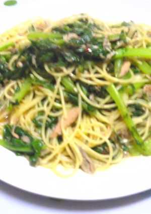 大根の間引き菜とツナのスパゲッティ♪-レシピのメイン写真