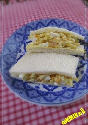 卵とマカロニを一緒に茹で◎たまごサンド◎-レシピのメイン写真