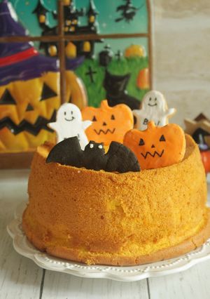 ハロウィン♡パンプキン・シフォンケーキ♪-レシピのメイン写真