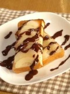 とろ~りチョコがけ♡洋ナシトースト-レシピのメイン写真