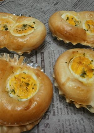 茹でたまごパンの成形-レシピのメイン写真