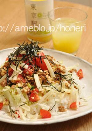 空煎り豆腐でヘルシーに、和風タコライス-レシピのメイン写真