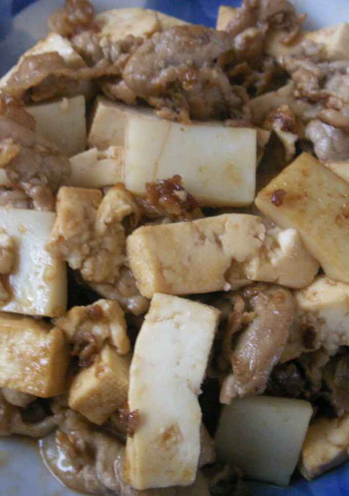 かまぼこと豆腐と豚肉の炒め物-レシピのメイン写真