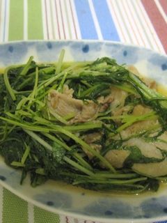 中華風☆水菜&豚肉炒め-レシピのメイン写真