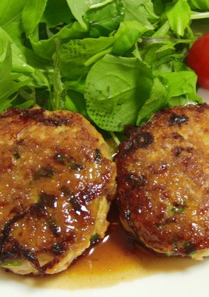 鶏とエビのふわふわハンバーグ-レシピのメイン写真