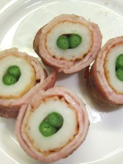 お弁当に!ちくわといんげんのベーコン巻き-レシピのメイン写真