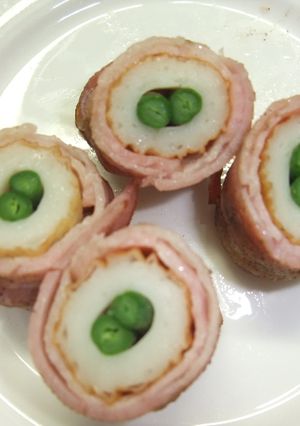 お弁当に！ちくわといんげんのベーコン巻き-レシピのメイン写真
