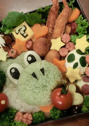 ヨッシーなキャラ弁♪-レシピのメイン写真