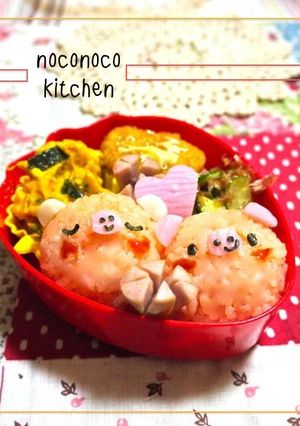 らぶらぶぅ♡ぶたさんキャラ弁♪-レシピのメイン写真