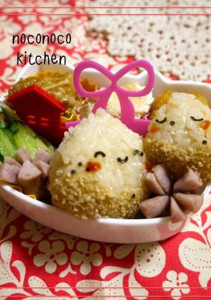 秋☆2匹の栗さんキャラ弁-レシピのメイン写真