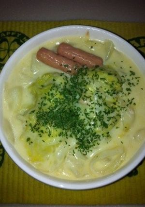 ポークビッツ＆お餅のロール白菜のシチュー-レシピのメイン写真