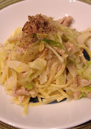 豚肉とキャベツの野菜炒め風パスタ-レシピのメイン写真