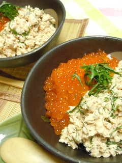 秋鮭といくらの丼-レシピのメイン写真
