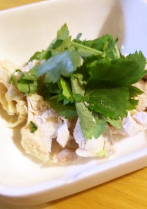 レンチン♪鶏ムネの三つ葉盛り-レシピのメイン写真