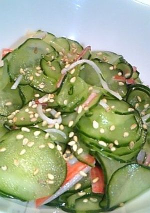 胡瓜ｶﾆｶﾏの酢の物-レシピのメイン写真