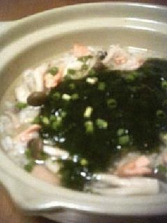 雑炊・鮭+ワカメ-レシピのメイン写真