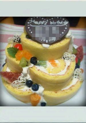 デコレーション☆3段ロールケーキ-レシピのメイン写真