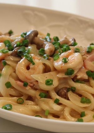 焦がし醤油カルボナーラうどん-レシピのメイン写真