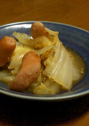 白菜とウィンナーの簡単蒸し煮-レシピのメイン写真