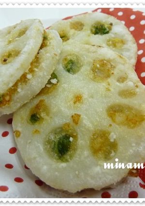 れんこんの海老団子はさみ揚げ-レシピのメイン写真