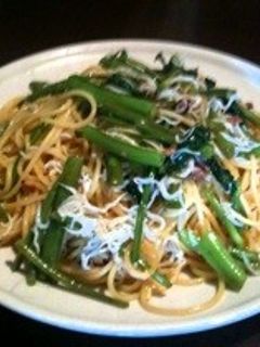 空心菜としらすのパスタ-レシピのメイン写真