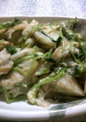 ながいもと豆苗の麩チャンプルー-レシピのメイン写真