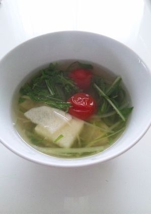 水菜ﾄﾏﾄ山芋☆あっさりｽｰﾌﾟ-レシピのメイン写真