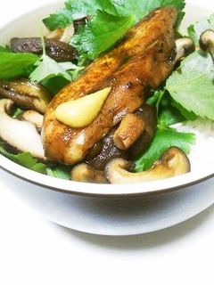 椎茸(しいたけ)と鶏のササミの照り焼き丼-レシピのメイン写真