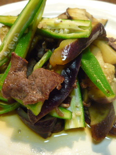 牛肉と茄子とオクラの炒め物-レシピのメイン写真